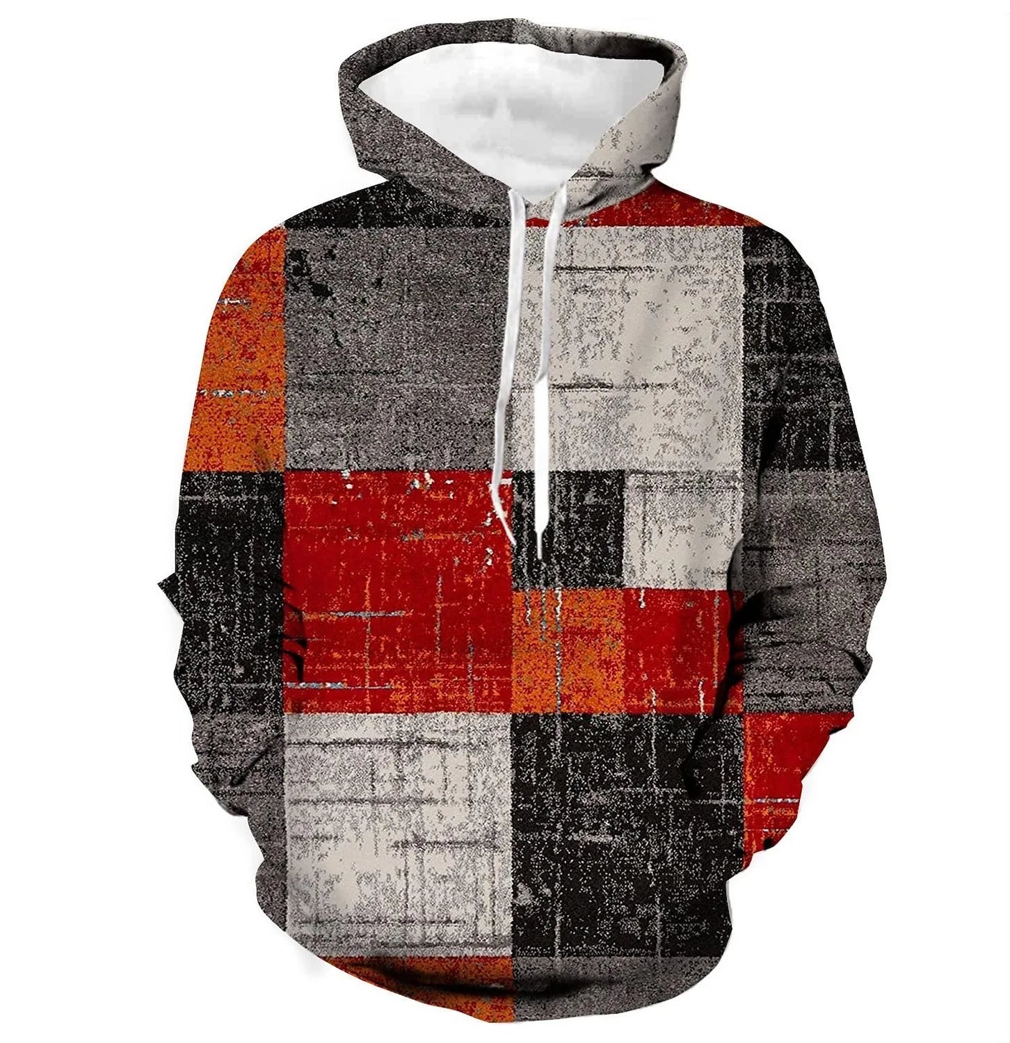 3D Plaid Hoodie | Urban Vibes oversized trui