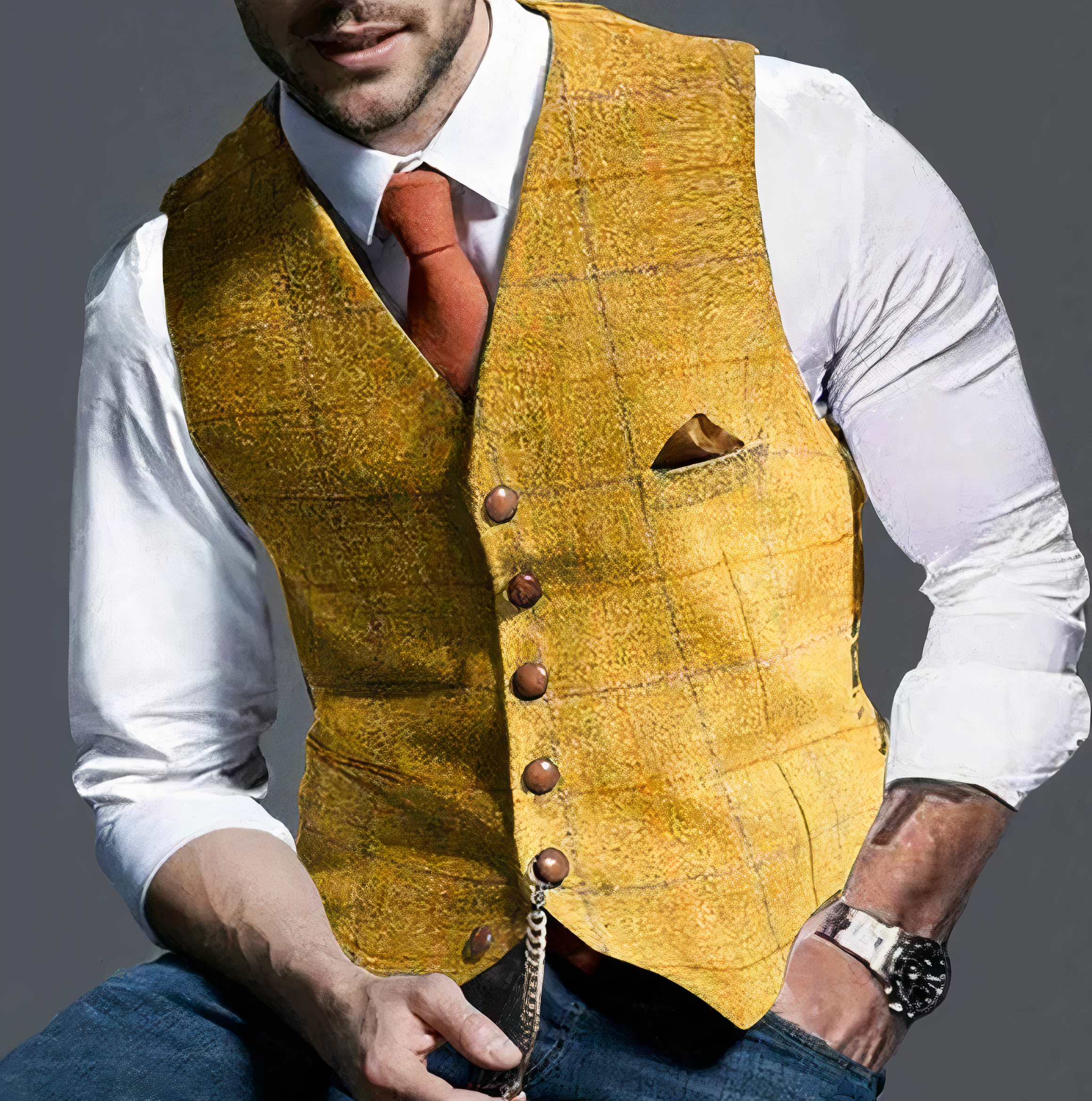 Alexander licht geruit gilet