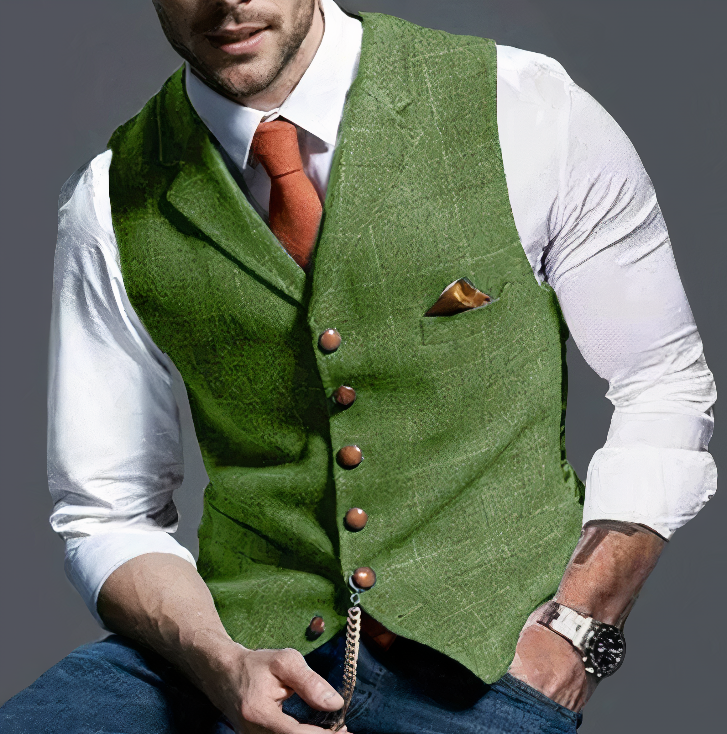 Alexander licht geruit gilet