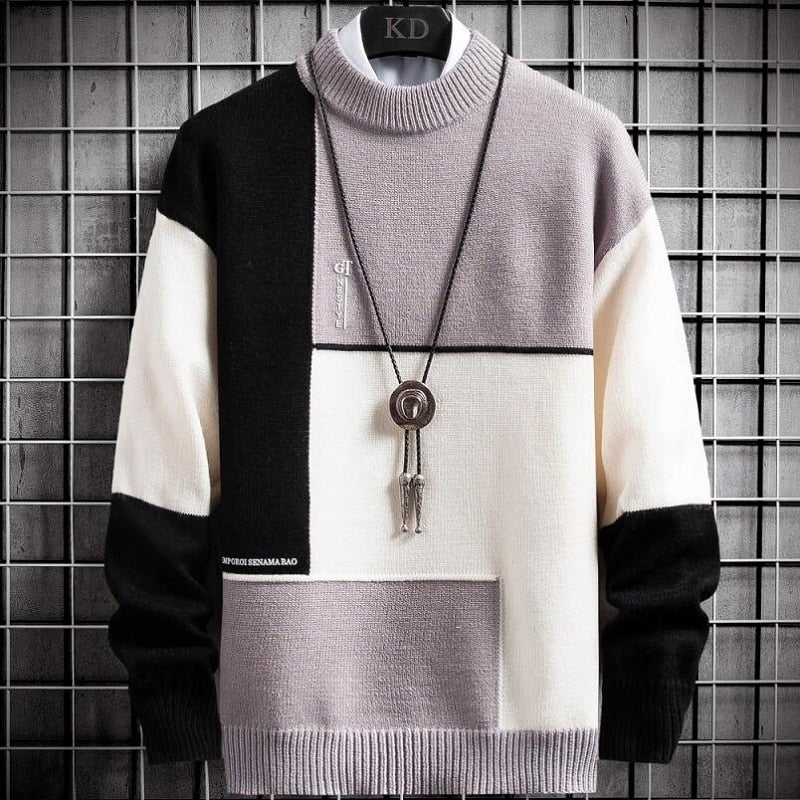 Patchwork Pullover | Warme Sweater