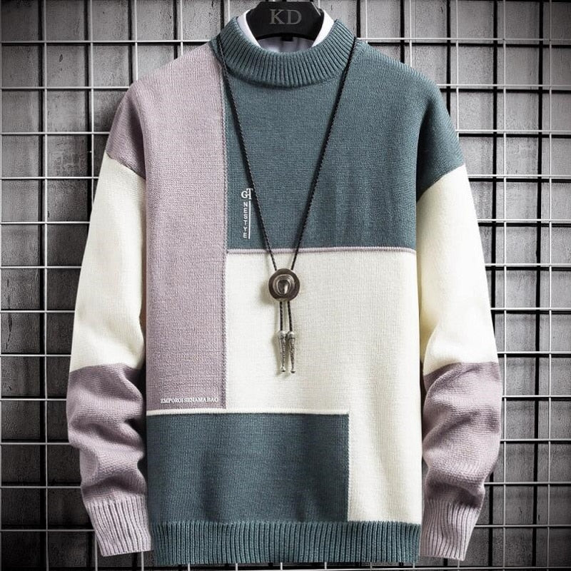 Patchwork Pullover | Warme Sweater