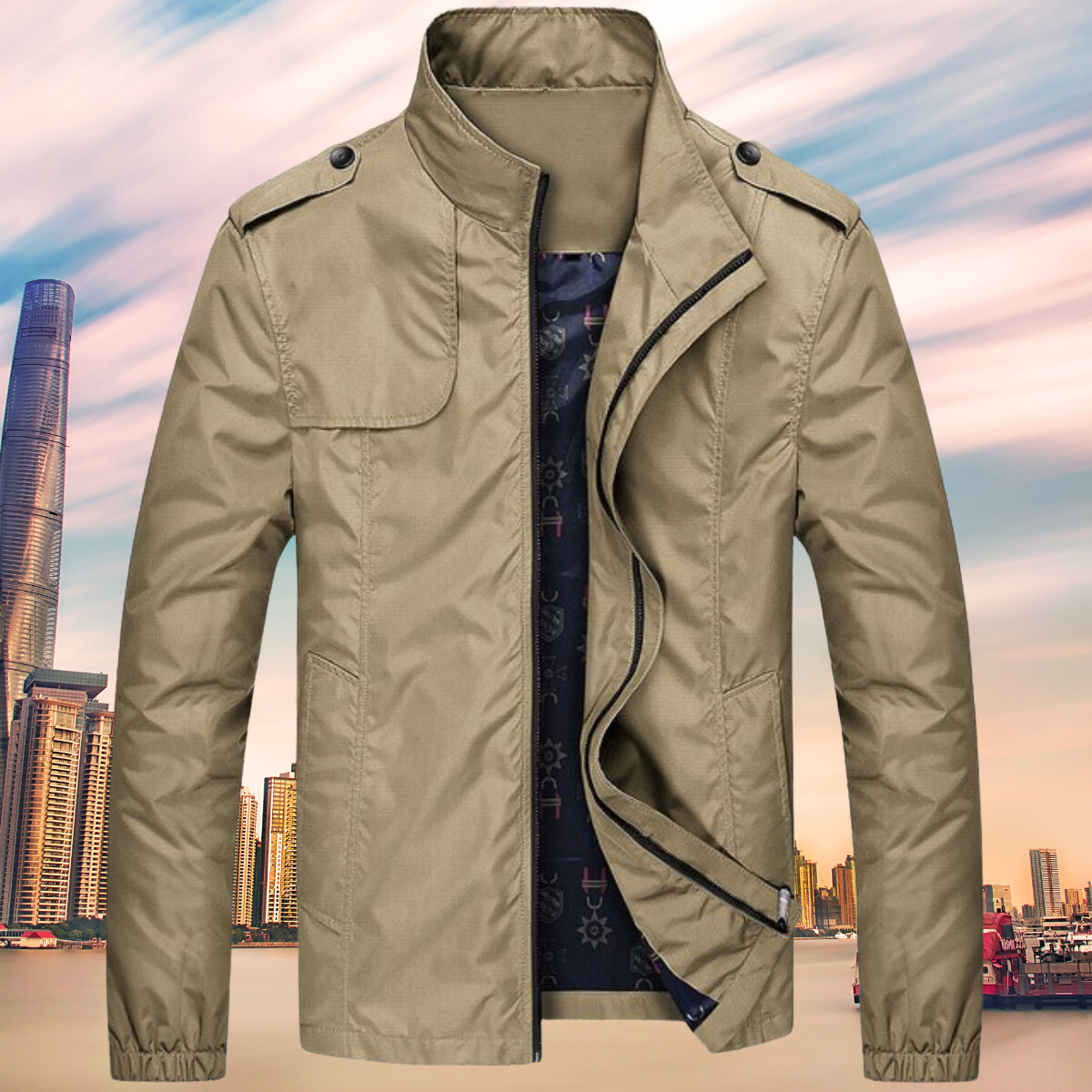 GENTI Oxford Mid-Coat | Modern Waterproof & Windproof Jas voor Heren