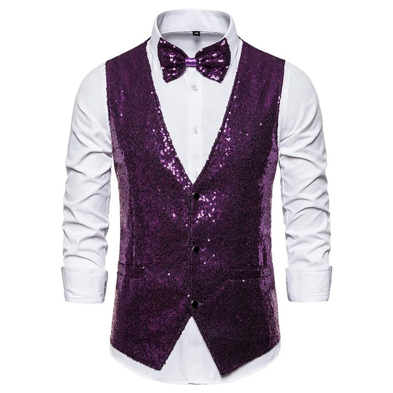 Party Glitter heren gilet voor de feestdagen